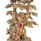 Brass Radha Krishna Statue with Kamdhenu Under The Tree for Home Decor | Height : 18 inches