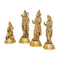 Lord Rama Family Ram Darbar Ram, Sita, Laxman, Hanuman Golden Color Brass Statue (Height 11 Inches)