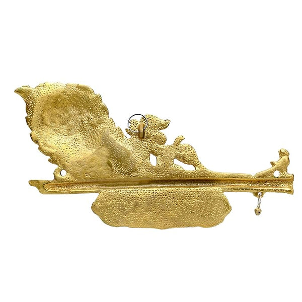 Gold Plated Metal Morpankh Key Holder Multicolour Height 5.2 inches Study Setting
