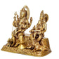 Brass Shiv Parivar Sitting Shiva Family Idol for Home Decor Pooja Mandir (Height 12 Inch)