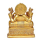 Brass Ganesha Statue Idol On Base Giving Blessings for Home Decor Temple | Height : 8 inches