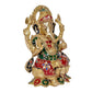 Brass Ganesha Ganesh Statue Idol Murti On Lotus for Home Decor | Height : 12 inches