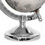 Globe base and chrome stand with engraved measurement ring and magnifier handle