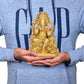 Brass Ganesha Idol Statue On Base Giving Blessings for Home Decor Temple | Height : 6 inches