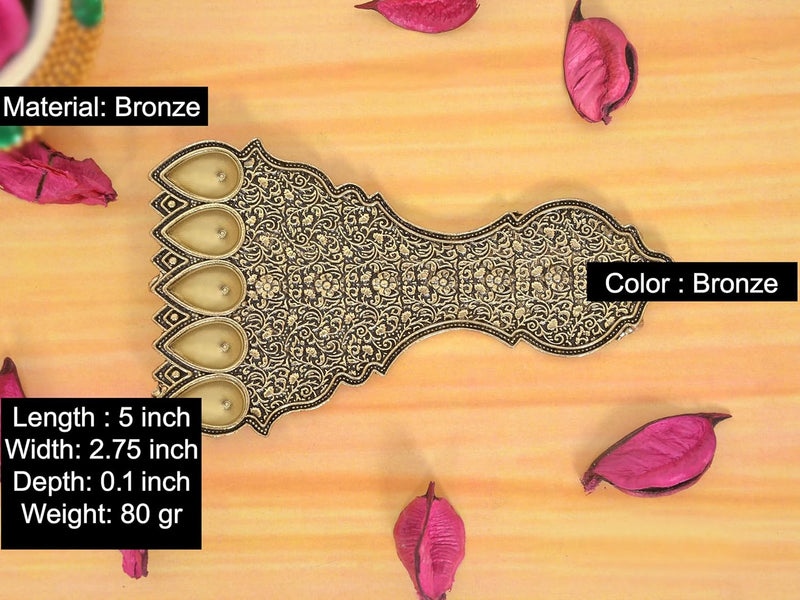 Bronze Panchmukhi Aarti | Pancharati | (Length 5 Inch)