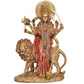 Resin Standing Durga Maa with Lion Idol Hindu Goddess Sherawali MATA Murti MATA Rani Statue Figurine Home Temple (Height: 11 Inch)