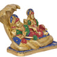 Brass Maa Lakshmi with Lord Vishnu On Sheshnag Idol Statue for Home Decor Mandir Pooja (Height 11 Inch)