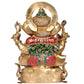 Brass Ganesha Ganesh GanpatiStatue Idol Murti On Lotus for Home Decor Height : 17 inches