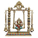 Ganesha Playing On Swing Brass Statue Height 10 Inches