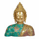 Brass Buddha Head Statue Idol for Home Decor Showpiece | Height : 11 Inches