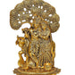 Metal Radha Krishna Golden Idol for Home Decor Height 13" Inch