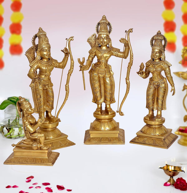 Brass Golden Ram Darbar Sculpture (Height: 47.8 Inches)