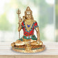 Brass Lord Shiva Statue for Home Decoration, Bhole Nath Idol Lord Shiva God of Destroying Evil, Ignorance, and Death(Height: 9.5 Inches)