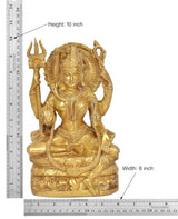 Gold brass Ardhanrishvara statue, height 10 in, width 6 in