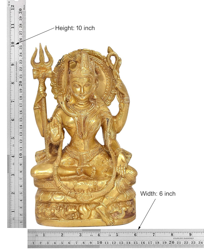 Brass Shiva and Parvati Ardhanrishvara Murti Religious Statue for Home Temple Decor (Height :10 inch)