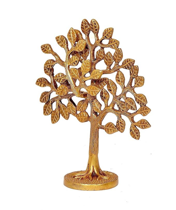Brass Tree Statue for Home Decor Showpiece for Living Room | Height : 7.5 inches Craft Detail