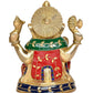 Brass Lord Ganesha Idol Ganesh Statue Decorative Sculpture for Home Decor Mandir Office Pooja Showpiece (Height 8 Inch)