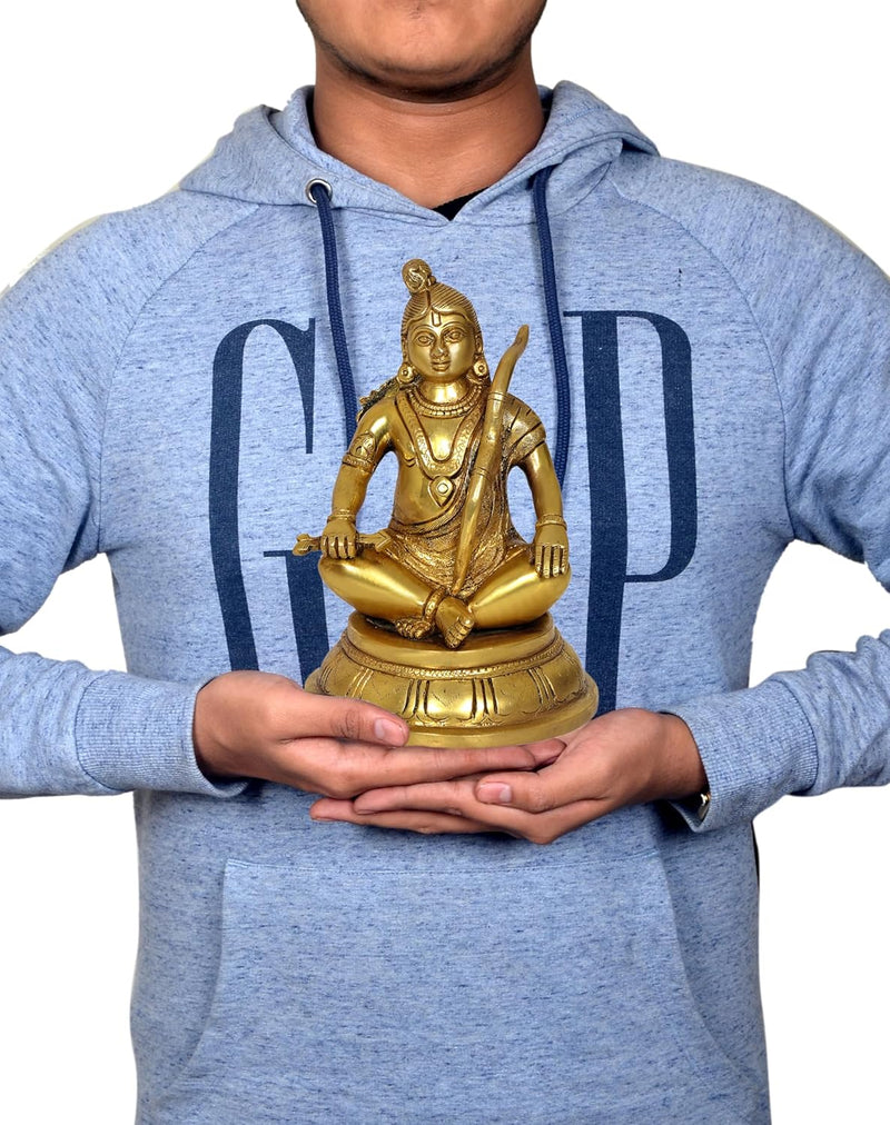 Brass  Ram Lalla Sitting Idol Murti Stone Work (Height : 11 inch)