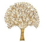 Nahansicht: goldfarbener Messing-Kalpavriksha-Baum mit filigranem Blattwerk am Stamm