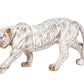 Resin Tiger Statue Walking Tiger Antique and Home Décor - 4 x 6.5 x 13 Inches, Off White