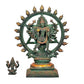 Brass Sudarshana and Narashima Statue On Base Idol for Home Decor Temple | Height : 14 inches