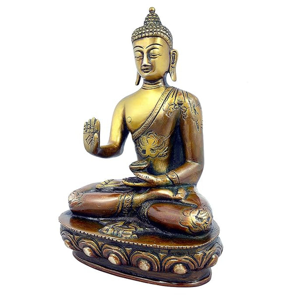 Brass Gautam Buddha Statue Idol Height 7.5 inches