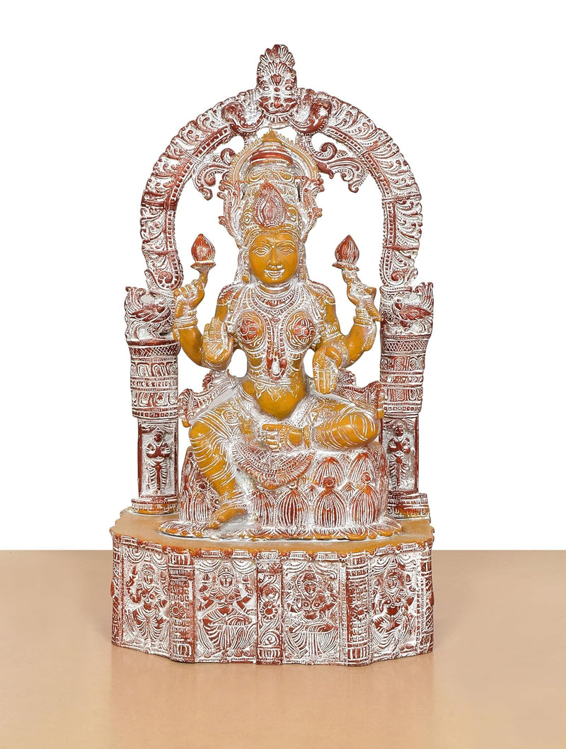 Brass Lakshmi Idol Laxmi Sitting Statue for The Puja Temple at Home Decor Office (Height: 20 Inch)