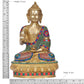 Brass Buddha Statue - Handcrafted Spiritual Decor for Home Decor and Office - Meditating Buddha Idol (Height 12 Inch) (Buddha Multicolor)