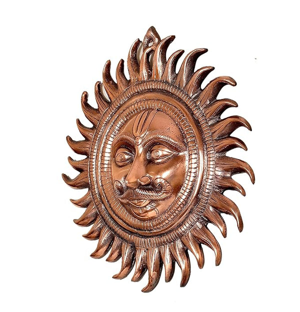 Metal Sun Statue for Wall Hanging Home Decor | Height : 13.5 inches (Large) Study Setting
