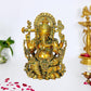 Brass Lord Ganesha Ganpati Idol Vinayak Religious Statue Murti (Height 15.5 Inch)