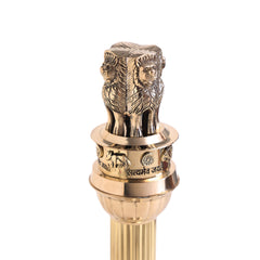 Premium Brass Ashoka Stambh (Ashoka Pillar) Showpiece for Office and Institutional Décor (Height: 13.5 Inches)