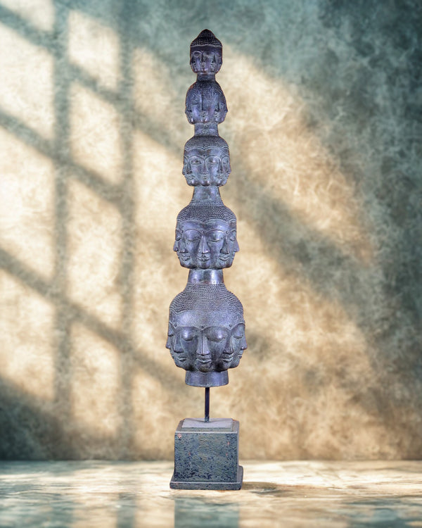 Bronze Buddha Tower with 40 faces Idol (Height :38 Inches)
