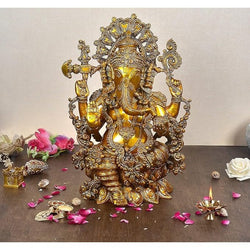 Brass Statue of Ganesha Idol Statue Ganesha Height 16 Inch