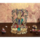 Brass Goddess Lakshmi Sitting On Lotus Idol Statue for Pooja Office Prosperity Wealth Home Warming Showpiece Multicolour Height 11.5 Inches