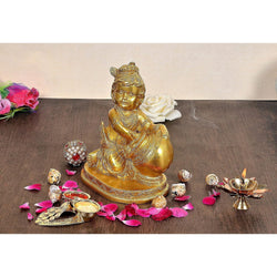 Brass Laddu Gopal | Laddu Gopal Ji | Nand Gopal | Makhan Chor | Bal Krishna | Height 7.5Inch