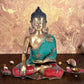 Brass God Idol Gautam Buddha Brass Statue Sitting Position Draped in Shawl H - 16.5inch Weight: 8.670 Kg,Multicolour