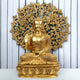 Brass Buddha with Intricately Detailed Tree idol (Height : 26 inches)