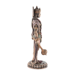 Bonded bronze Hanuman idol, rear view, flowing drape and carved crown