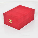 Red gift box with a gold decorative latch on top