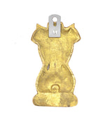 Brass Ashoka stambh wall hanging back with mounting hole and textured surface