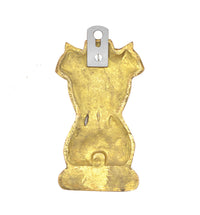 Brass Ashoka stambh wall hanging back with mounting hole and textured surface