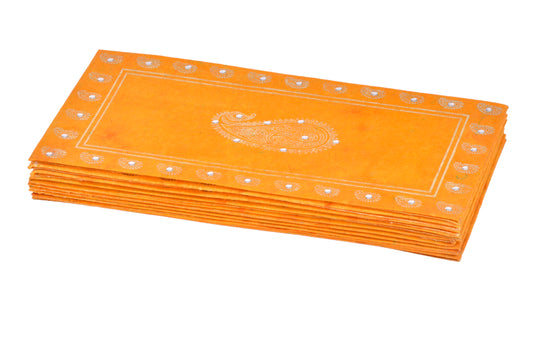 Handmade Paper Shagun Envelopes with Ambi Design (Yellow)