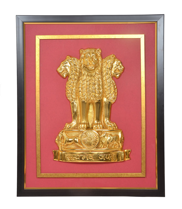 Emblem Ashoka Stambh Frame Showpiece for Home & Office Decor (Height: 27 inches)