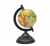 8-inch antique-style world globe with magnifying ring and base