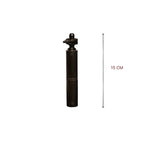 Natural ebony wood shivling stand, carved top; height shown as 15 cm