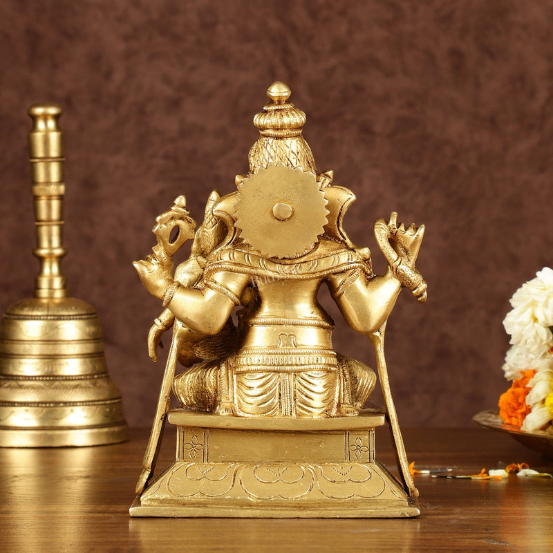Brass Utchista Ganapati Murti (Height: 7 inch)