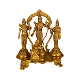 Brass Ram Darbar Statue – Lord Rama, Sita, Lakshmana & Hanuman | Traditional Hindu Deity Sculpture for Home Temple & Pooja Décor (Height: 7.5 Inches)