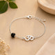 Handcrafted Om Karungali Silver Bracelet
