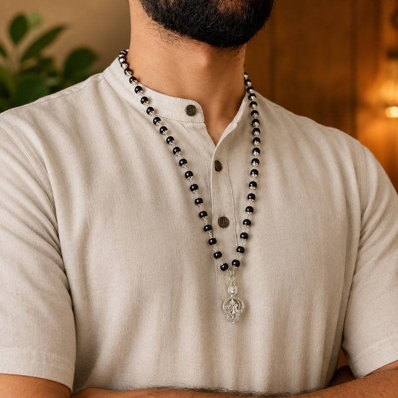 Sacred Lord Murugan Vel Necklace & Free Karungali Bracelet