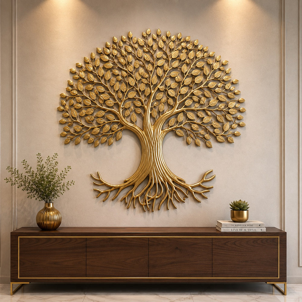 Handcrafted Brass Kalpavriksha | Symbolic Tree of Life Sculpture